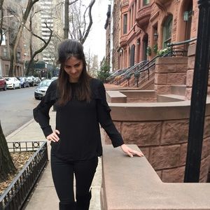 Banana republic front ruffle blouse